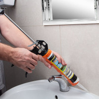 Пистолет для герметика SPARTA 310 мл, "полуоткрытый", круглый шток 8 мм, Heavy Duty 886325