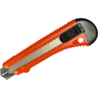 Нож SPARTA 18 мм, выдвижное лезвие, металлическая направляющая 78973