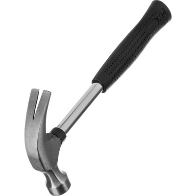 Молоток-гвоздодер SPARTA 450 г, боек 27 мм, металлическая трубчатая обрезиненная рукоятка 104405