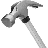 Молоток-гвоздодер SPARTA 450 г, боек 27 мм, металлическая трубчатая обрезиненная рукоятка 104405