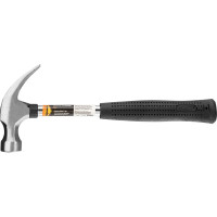 Молоток-гвоздодер SPARTA 450 г, боек 27 мм, металлическая трубчатая обрезиненная рукоятка 104405