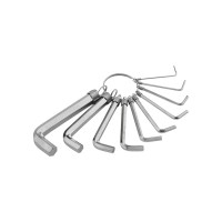 Набор имбусовых ключей SPARTA HEX,1,5–10 мм, CrV, 10шт., никелированный, на кольце 112685