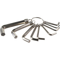 Набор имбусовых ключей SPARTA HEX,1,5–10 мм, CrV, 10шт., никелированный, на кольце 112685