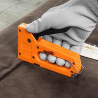 Мебельный пластиковый степлер SPARTA со скобами 100 шт., тип скобы 53, 4-8 мм 42001