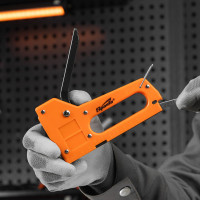 Мебельный пластиковый степлер SPARTA со скобами 100 шт., тип скобы 53, 4-8 мм 42001