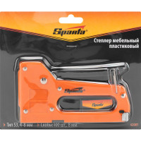 Мебельный пластиковый степлер SPARTA со скобами 100 шт., тип скобы 53, 4-8 мм 42001