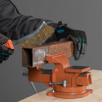 Слесарные поворотные тиски SPARTA 100 мм, с наковальней 186235