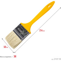 Плоская кисть STAYER Universal светлая натуральная щетина, пластмассовая ручка, 50мм, 1" 0107-50_z01