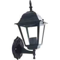 Садово-парковый светильник, четырехгранный на стену вверх 60W E27 230V, черный Feron 4101 11014