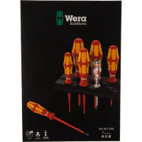 Набор диэлектрических отверток Wera, VDE, индикатор напряжения, подставка, 7 предметов, WE-006480