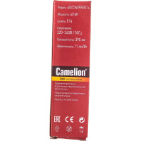 Лампа накаливания с матовой колбой, свеча на ветру 40/CW/FR/E14 Camelion MIC 11278