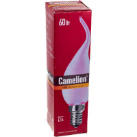 Лампа накаливания с матовой колбой, свеча на ветру 60/CW/FR/E14 Camelion MIC 11279