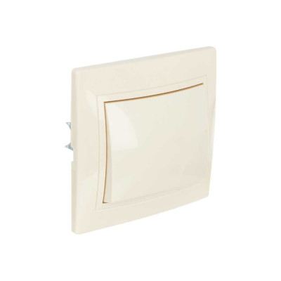 Выключатель GENERICA КВАРТА 1кл в сборе скр,крем EVK10-K33-10-DM