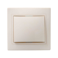 Выключатель GENERICA КВАРТА 1кл в сборе скр,крем EVK10-K33-10-DM