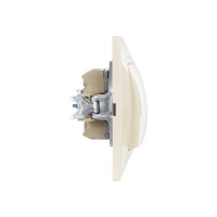 Выключатель GENERICA КВАРТА 1кл в сборе скр,крем EVK10-K33-10-DM