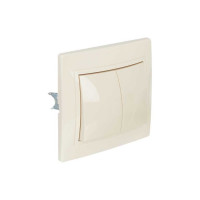 Выключатель GENERICA КВАРТА 2кл в сборе скр,крем EVK20-K33-10-DM