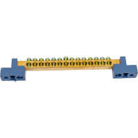 Нулевая шина на 2-х угловых изоляторах Светозар максимальный ток 100 А 5.2 мм 14 полюсов 49808-14