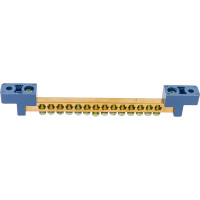 Нулевая шина на 2-х угловых изоляторах Светозар максимальный ток 100 А 5.2 мм 14 полюсов 49808-14