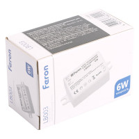 Трансформатор электронный для светодиодной ленты FERON 6W 12V (драйвер), LB003 21480
