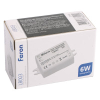 Трансформатор электронный для светодиодной ленты FERON 6W 12V (драйвер), LB003 21480