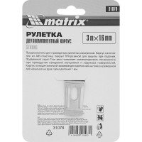 Рулетка Strong, 3 м х 16 мм, MATRIX 31078