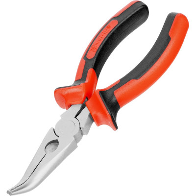 Длинногубцы MATRIX NICKEL, 160 мм, изогнутые никелированные, двухкомпонентные рукоятки// 17420