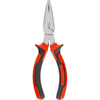 Длинногубцы MATRIX NICKEL, 160 мм, изогнутые никелированные, двухкомпонентные рукоятки// 17420