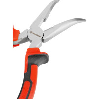 Длинногубцы MATRIX NICKEL, 160 мм, изогнутые никелированные, двухкомпонентные рукоятки// 17420