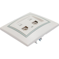 Розетка Lezard Мира RJ 45x2 белый с вст сер 701-0215-141