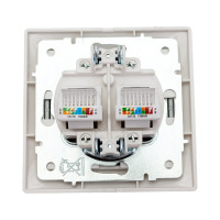 Розетка Lezard Мира RJ 45x2 белый с вст сер 701-0215-141