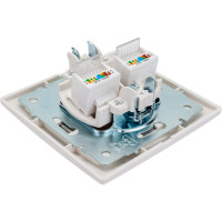 Розетка Lezard Мира RJ 45x2 белый с вст сер 701-0215-141