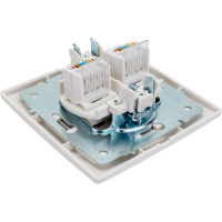 Розетка Lezard Мира RJ 45x2 белый с вст сер 701-0215-141