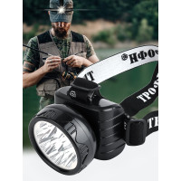 Налобный аккумуляторный светодиодный фонарь ТРОФИ TG9 9xLED мощный яркий 2 режима C0045557