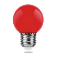 Лампа FERON LED 1вт Е27, красный, шар 25116