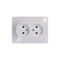 Розетка двойная Systeme Electric (Schneider Electric) GLOSSA, без заземления, белый GSL000120