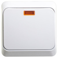 Выключатель 1-кл. ОП Systeme Electric (Schneider Electric) Этюд, 10 А, с индикацией, белый, арт. BA10-005B