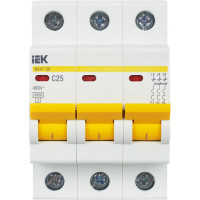 Автоматический 3-полюсный выключатель IEK ВА47-29 MVA20-3-025-C