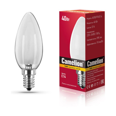 Электрическая лампа накаливания с матовой колбой MIC Camelion 40/B/FR/E14, 9864