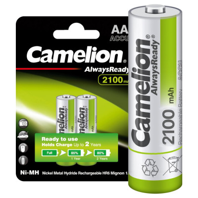 Аккумулятор 1.2В Camelion AA- 2100mAh Ni-Mh Always Ready BL-2, 7966