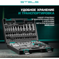 Набор инструментов STELS 1/2, 1/4 CrV, пластиковый кейс 94 предм. 14106