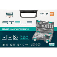 Набор инструментов STELS 1/2, 1/4 CrV, пластиковый кейс 94 предм. 14106