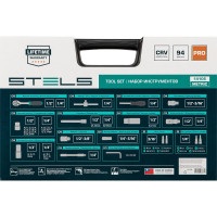 Набор инструментов STELS 1/2, 1/4 CrV, пластиковый кейс 94 предм. 14106