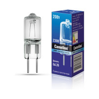 Галогенная лампа без рефлектора JD 20W g6,35 220V Camelion 6720