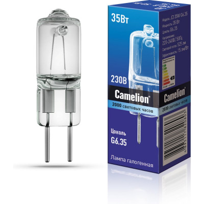 Галогенная лампа без рефлектора JD 35W g6,35 220V Camelion 5203