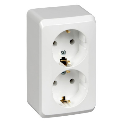 Розетка Systeme Electric (Schneider Electric) 2-м Этюд, 16 А, с заземлением, белый PA16-007B