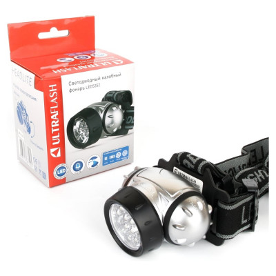 Налобный фонарь Ultraflash LED 5352 (металлик, 14LED, 4 реж, 3XR03, пласт, коробка) 10261