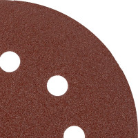 Круг абразивный на ворсовой подложке под липучку (5 шт; 125 мм; P100; 8 отв) MATRIX 73805