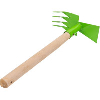 Рыхлитель 4-зубый, витой зуб, комбинированный, профиль "трапеция", деревянная рукоятка СИБРТЕХ 62342