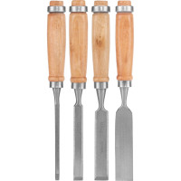 Набор долот-стамесок SPARTA 6-12-18-24 мм, плоские, деревянные ручки 242405