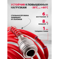 Шланг спиральный воздушный с быстросъемными соединениями (10 м; 6х8 мм; 18 бар) MATRIX 57004